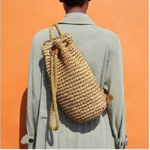 Zara Natural Woven Backpack